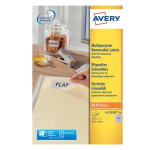 Avery Remv Lsr Lbls Wht 189L/Sh Bx25