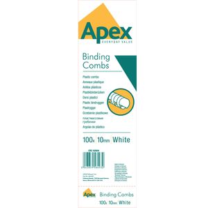 Fellowes Apex Combs 10Mm White Pk100
