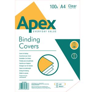 Apex A4 Pvc Covers Clear Pk100