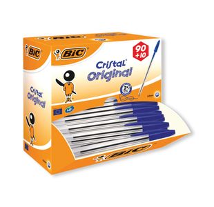Bic Cristal Bpoint Pen Med Blu Pk100