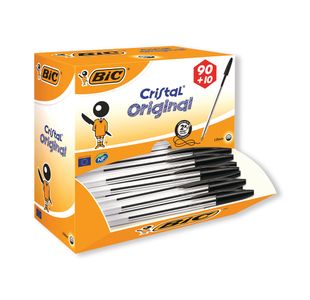 Bic Cristal Ball Pen Med Blk Pk100