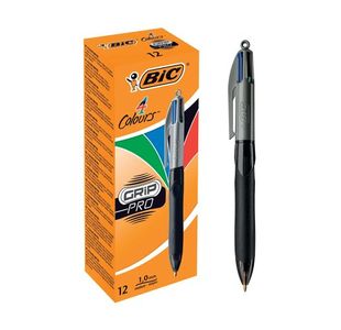 Bic 4 Colours Grip Pro Bpen Asst P12