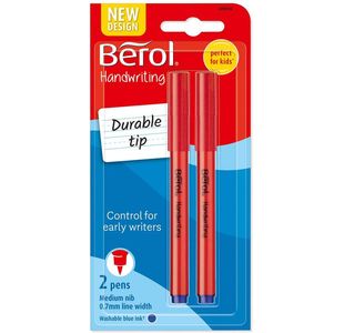 Berol H/Writing Pen Twin Pk Blu P12