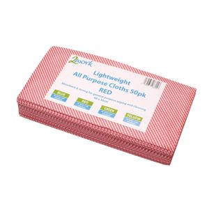 2Work Lwt All Pup Cloth Red Pk50