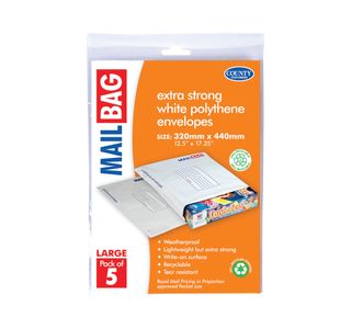 Mail Bag Polt Env X5 White L Pk10