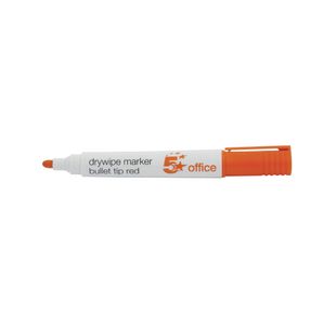 Drywipe Marker Bullet Tip Red Pk12