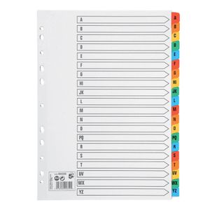 Index A-Z 20-Part Tabs A4 Wht
