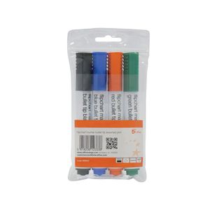Flipchart Marker Bullet Tip Ast Pk4