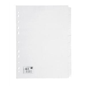 Subject Dvdr 10Part Card A4 White