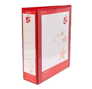 4D-Ring Ring Binder A4 65Mm Red Pk10