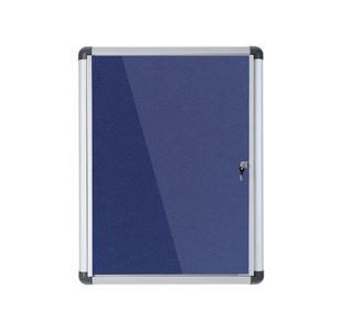 Glazed Noticeboard Blu Felt 900X1200