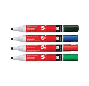 Drywipe Marker Chisel Tip Ast Pk6