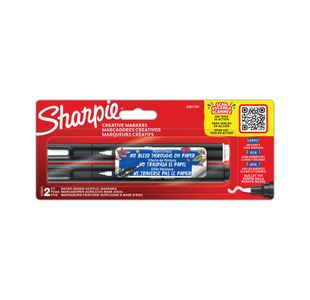 Sharpie Marker Bullet Blk/Wht Pk2