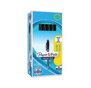 Papermate Flexgrip Retract Blk Pk12