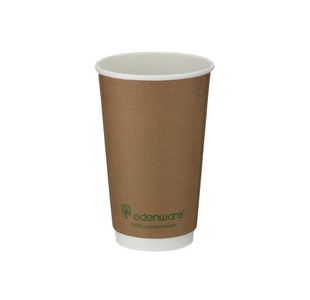 Dbl Wall Coffee Cup 16Oz Kraft Pk500