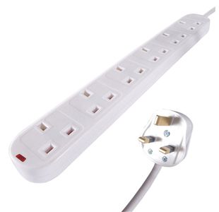 Connektgear 6-Way Surge Prot Ext 2M