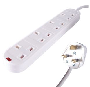 Connektgear Uk 4Way Mains Ex Blk 5M