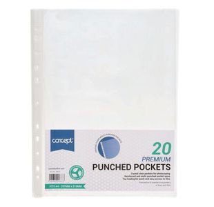 Concept Pkt.20 A4 Punched Pockets
