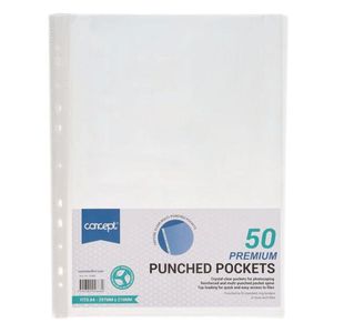 Concept Pkt.50 A4 Punched Pockets