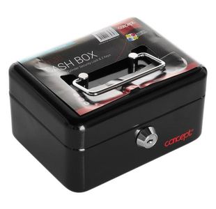 Concept 6" Metal Cash Box Black