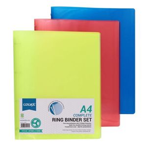 Concept A4 Ringbinder W/10 Punched Pocke