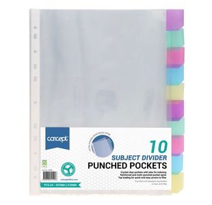 Concept A4 Subject Divider Punched Pocke
