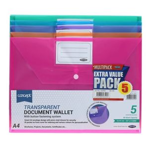 Concept Pkt.5 A4 Button Document Wallets