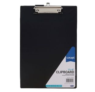 Concept 13"X8" Pvc Clipboard - Black