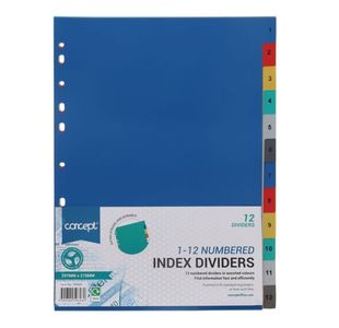 Concept A4 Pp 1-12 Numbered Index Divide