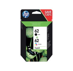 Hp N9J71Ae 62 2 Pack Black Tri Color