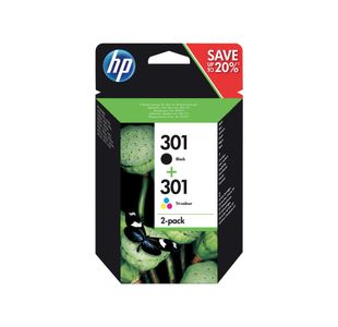 Hp N9J72Ae 301 2 Pack Black Tri Color