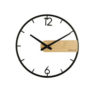 Unilux Circle Wall Clock Bamboo/Blk