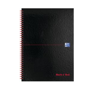 Black N Red Hb Wire Notebook A4 Pk2