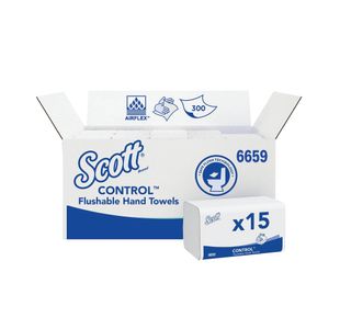 Flushable Folded Hand Towel Wht Pk15