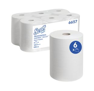 Scott Slimroll Hand Towels Pk6 Wht