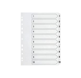 Q Connect Index 1-10 Polyprop White