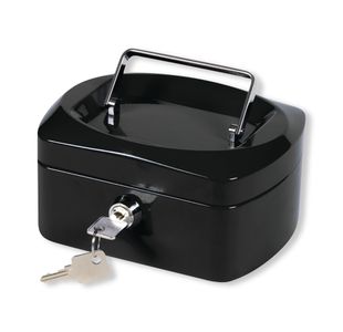 Q-Connect 6 Inch Black Cash Box