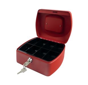 Q-Connect Cash Box 8 Inch Red