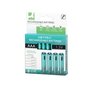Q-Connect Rchb Aaa Batteries Pk4
