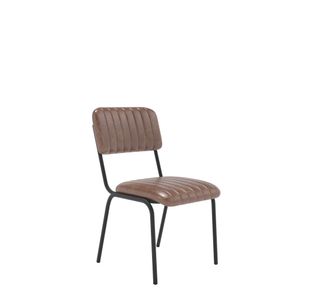 Culla Side Chair Pu Brown/Black