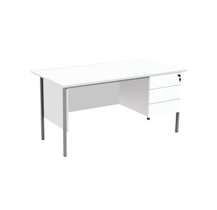 Modara Desk 3Drw Fxd Ped 1500Mm Wht