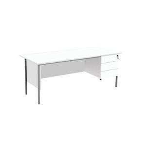 Modara Desk 3Drw Fxd Ped 1800Mm Wht