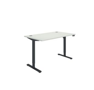 Sm Sit/Stand Desk 1400X800 Wht/Blk