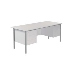 Modara Desk 2/3Drw Fxd Ped 1800 Wht