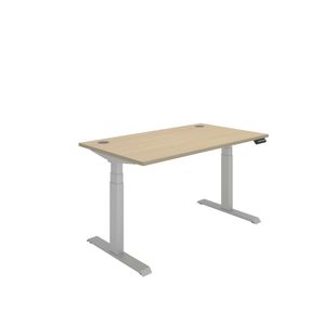 Dm Sit/Stand Desk 1400X800 Oak/Slv