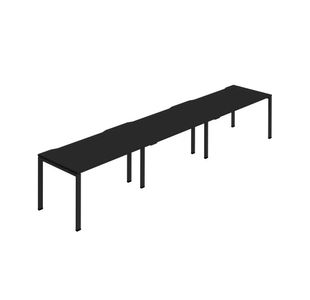 3 Person Bench Desk 1400Mm Black X3
