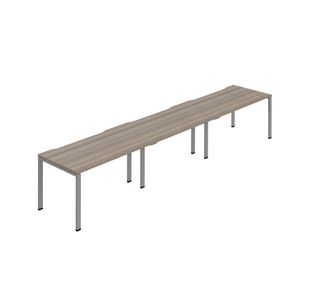 3P Bench Desk 1400Mm Grey Oak/Slv X3