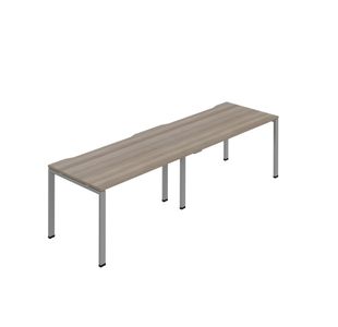 2P Bench Desk 1400Mm Grey Oak/Slv X2