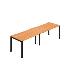 2 Person Bench Desk 1600 Bch/Blk X2