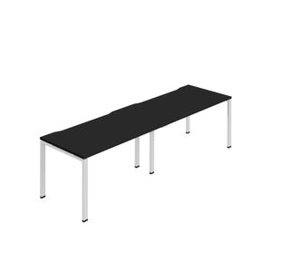 2 Person Bench Desk 1600 Blk/Wht X2